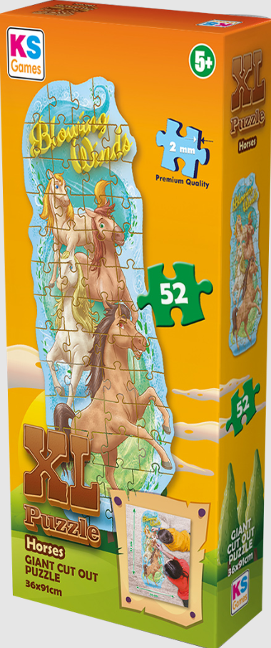 KS Puzzle 52 Parça Atlar XL Çerçevesiz