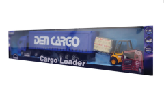 Kutulu Sürtmeli Forklift ve Mavi Konteynır Tır