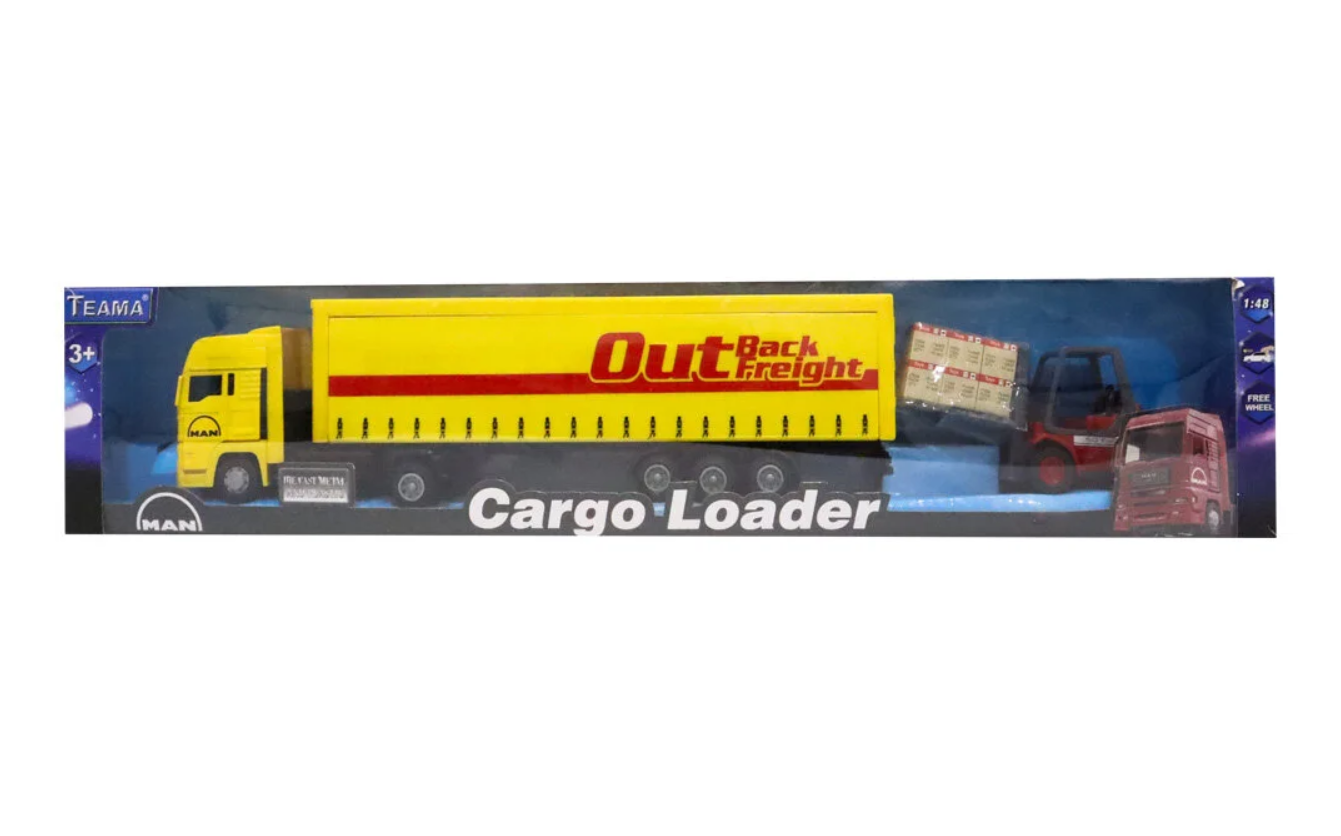 Kutulu Sürtmeli Forklift ve Sarı Konteynır Tır