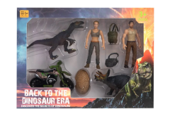 Kadın Erkek Figürlü Motorsiklet ve Dinozor Yumurtalı Oyun Seti