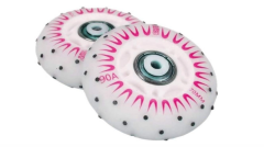 2 li Işıklı Kıvılcım Çıkartan Paten Tekerleği Pembe Desenli 90A/70MM