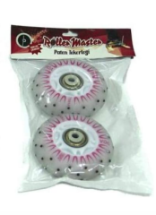 2 li Işıklı Kıvılcım Çıkartan Paten Tekerleği Pembe Desenli 90A/70MM