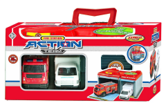 Express Wheels Metal Araçlı Çantalı İtfaiye Seti