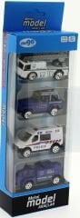 4'Lü Die Cast Polis Seti