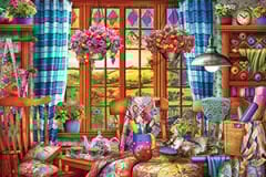 KS Puzzle 1000 Parça Stitching Room Dikiş Odası