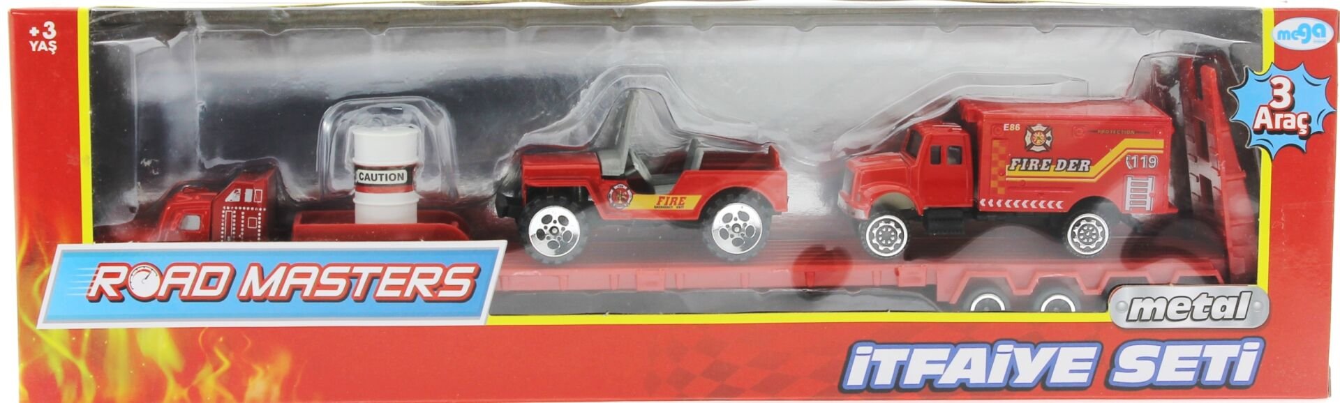 Die Cast Metal Tırlı ve Jeepli İtfaiye Seti