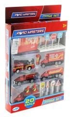 Die Cast Metal 20 Parça İtfaiye Seti - Tankerli