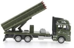 Sürtmeli Die Cast Metal Roketatar Rampalı Askeri Kamyon