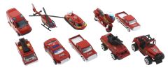 10'lu  Die Cast Metal İtfaiye Araçları Seti