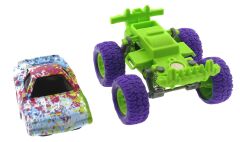 Die Cast Batik Desenli Mor Teker Araba