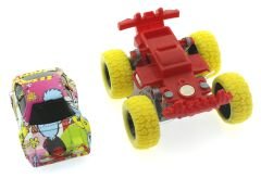 Die Cast Çizgi Film Desenli Sarı Teker Araba