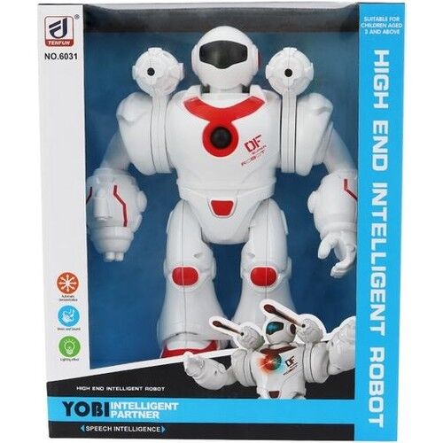 Füze Atan Sesli ve Işıklı Robot Kırmızı-Beyaz
