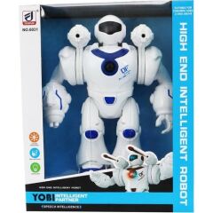 Füze Atan Sesli ve Işıklı Robot Mavi-Beyaz