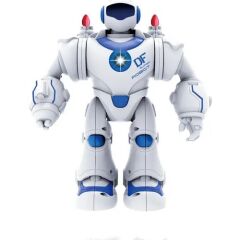 Füze Atan Sesli ve Işıklı Robot Mavi-Beyaz