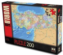KS Puzzle 200 Parça Türkiye Siyasi Haritası