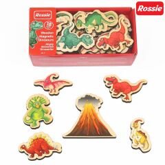 Rossie Mıknatıslı Ahşap Dinozorlar