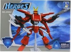 Ausini 339 Parça Heroes Standlı Kırmızı Robot