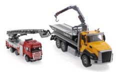 Die Cast Çek Bırak Vinçli Kurtarıcı ve Merdivenli İtfaiye Aracı