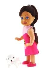 Cute Girl Köpek Figürlü Kumral Mini Bebek
