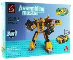 Ausini Assembling Master 3 in 1 273 Parça Sarı Dönüşen Robot