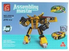 Ausini Assembling Master 3 in 1 273 Parça Sarı Dönüşen Robot