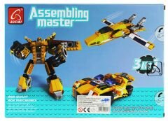 Ausini Assembling Master 3 in 1 273 Parça Sarı Dönüşen Robot