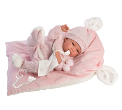 Llorens Pembe Pijamalı Yenidoğan Et Bebek Nica 38 cm
