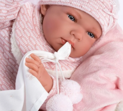 Llorens Pembe Pijamalı Yenidoğan Et Bebek Nica 38 cm