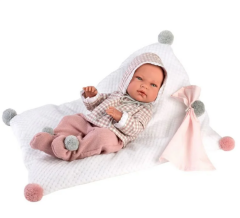 Llorens Ponponlu Battaniyeli Yenidoğan Et Bebek Nica 38 cm