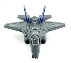 Çek Bırak Metal F-35 Benzeri Gri Savaş Uçağı Sesli Işıklı