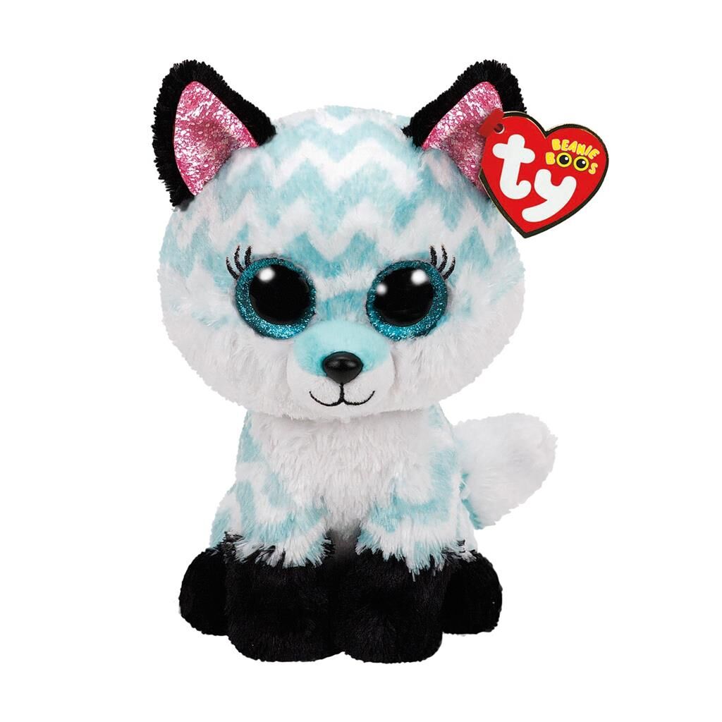 TY Beanie Boos Mavi Şevron Desenli Peluş Tilki Atlas 24 cm